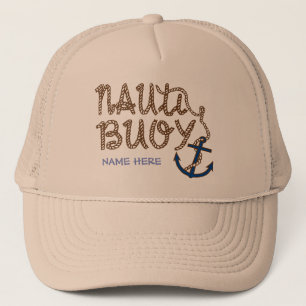 パーソナライズないかりが付いているNautiのブイの航海のなボート キャップ