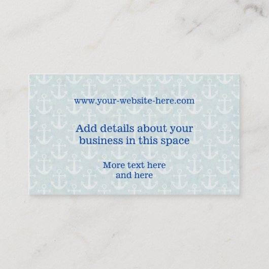 パーソナライズないかりを持つヴィンテージの青いタコ 名刺 (裏面)