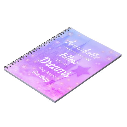 パーソナライズなおとぎ話によってはガーリーな城が夢を見ます ノートブック (左側)