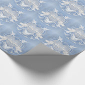 パーソナライズなおとぎ話の結婚式のハート及び鳩 ラッピングペーパー (角)