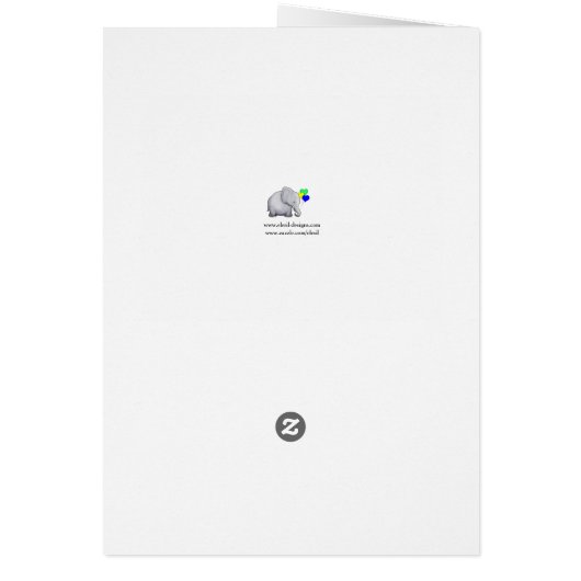 パーソナライズなおもしろいのベビー象の第3誕生日の詩 (裏面)