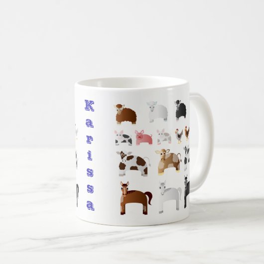 パーソナライズなおもしろいの家畜 コーヒーマグカップ (正面右)
