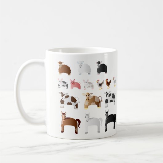 パーソナライズなおもしろいの家畜 コーヒーマグカップ (左)
