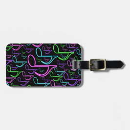 パーソナライズなおもしろいの明るいネオン第8のノートのコラージュ ラゲッジタグ