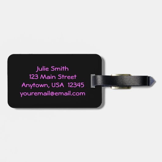 パーソナライズなおもしろいの明るいネオン第8のノートのコラージュ ラゲッジタグ (裏面横)