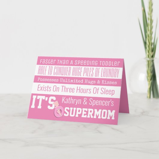 パーソナライズなおもしろいのSuperMom カード (正面)