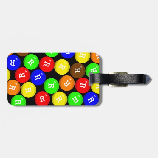 パーソナライズなおもしろいカラフルなキャンデーの上塗を施してあるチョコレート ラゲッジタグ (裏面横)