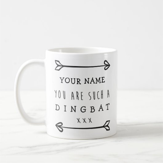 パーソナライズなおもしろマグカップ- Dingbat コーヒーマグカップ (左)
