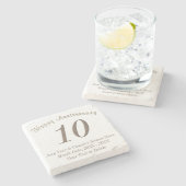 パーソナライズなおよび年記念日のギフト ストーンコースター (横)