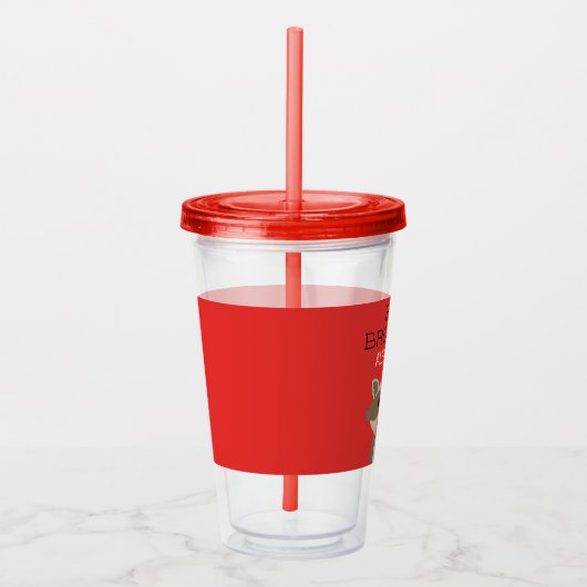 パーソナライズなお兄さんまたは弟のアライグマ アクリルタンブラー (右)