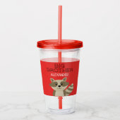 パーソナライズなお兄さんまたは弟のアライグマ アクリルタンブラー (正面)