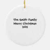 パーソナライズなお母さんの初めてのクリスマスのオーナメント- セラミックオーナメント (裏面)