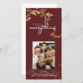 パーソナライズなお祝いのフォトカード:: はっきりしたなつる植物2 シーズンカード (正面/裏面)