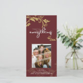 パーソナライズなお祝いのフォトカード:: はっきりしたなつる植物2 シーズンカード (スタンド正面)