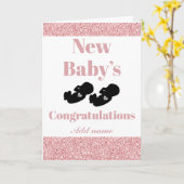 パーソナライズなお祝いの新生児のカード カード (黄色い花)