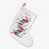 パーソナライズなお祝いの書架- スモールクリスマスストッキング (正面 (吊り時))