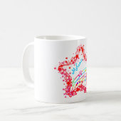 パーソナライズなかわいいおもしろい音楽星 コーヒーマグカップ (正面左)