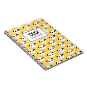 パーソナライズなかわいいかわいいのパンダの顔パターン ノートブック (右側)