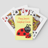 パーソナライズなかわいいてんとう虫動物の水玉模様 トランプ (裏面)