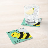 パーソナライズなかわいいのまわりに スクエアペーパーコースター (インサイチュ)