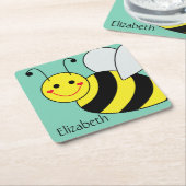 パーソナライズなかわいいのまわりに スクエアペーパーコースター (アングル)