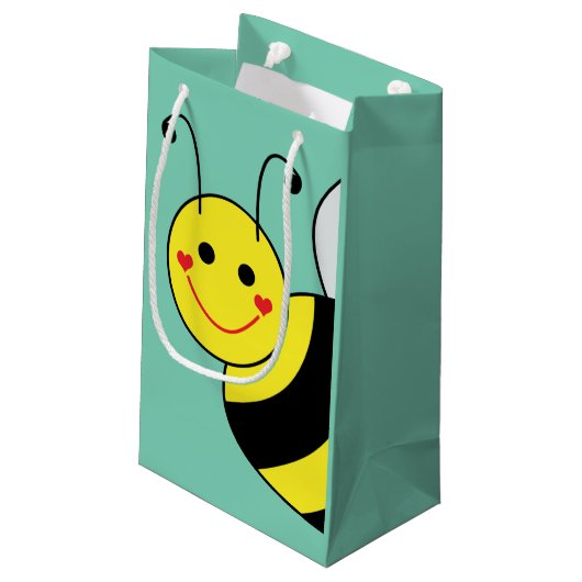 パーソナライズなかわいいのまわりに スモールペーパーバッグ (裏面アングル)