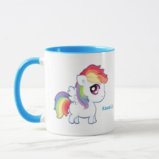 パーソナライズなかわいいの虹の子馬- マグカップ (左)