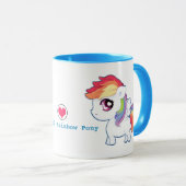 パーソナライズなかわいいの虹の子馬- マグカップ (正面右)