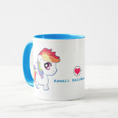 パーソナライズなかわいいの虹の子馬- マグカップ (正面左)
