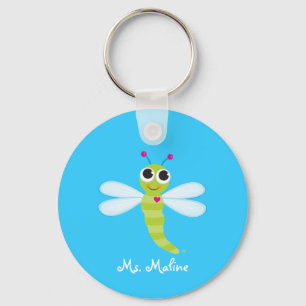 パーソナライズなかわいいトンボKeychain - キーホルダー