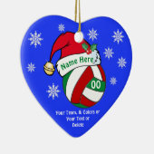 パーソナライズなかわいいバレーボールのクリスマスオーナメント セラミックオーナメント (右)