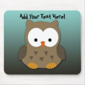 パーソナライズなかわいいベビーのフクロウ マウスパッド (正面)