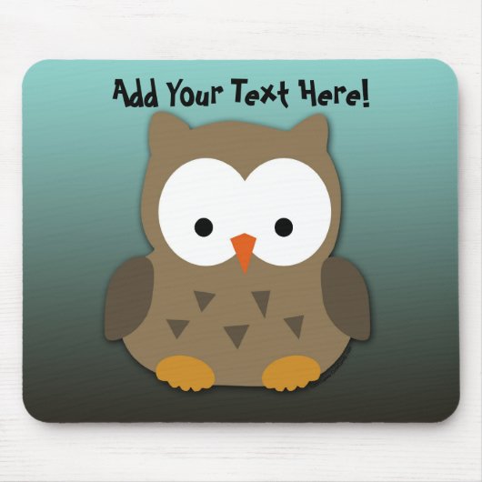 パーソナライズなかわいいベビーのフクロウ マウスパッド (正面)