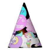 パーソナライズなかわいいユニコーンのパーティの記念品の帽子 パーティーハット (右)