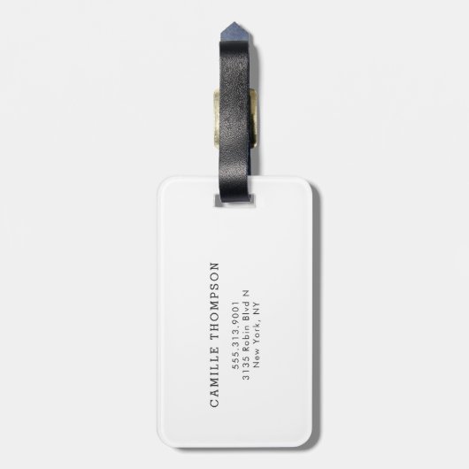 パーソナライズなかわいいロビンの鳥の水彩画のポートレート| ラゲッジタグ (裏面縦)