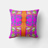 パーソナライズなかわいい漫画のフクロウ クッション (裏面)