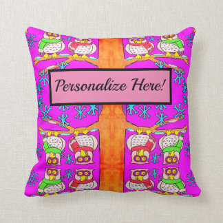 パーソナライズなかわいい漫画のフクロウ クッション