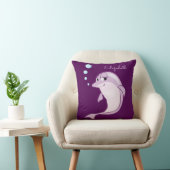 パーソナライズなかわいい紫色のイルカ クッション (椅子)