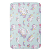 パーソナライズなかわいい魔法のユニコーンのパステルカラー バスマット (正面縦)