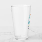 パーソナライズなかわいく青いフクロウおよび小さい鳥 タンブラーグラス (右)