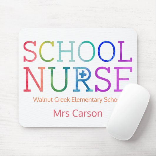 パーソナライズなかわいらしい学校のナースのタイポグラフィ マウスパッド (マウス)