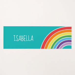 パーソナライズなかわいらしい虹の女の子 ヨガマット