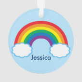 パーソナライズなかわいらしい虹 オーナメント (裏面)
