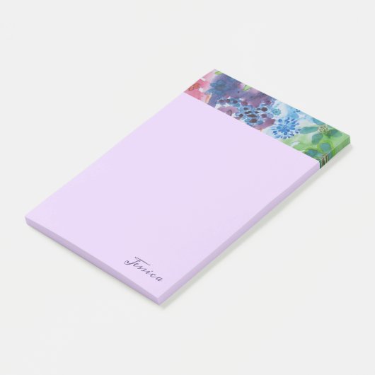 パーソナライズなかわいらしく鮮やかでモダンな花 ポストイット (アングル)