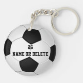 パーソナライズなきれいな、汚れたサッカーのキーホルダー キーホルダー (裏面)
