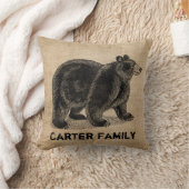 パーソナライズなくまのバーラップ クッション (ブランケット)