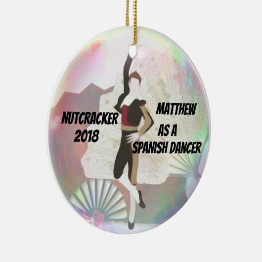 パーソナライズなくるみ割りのオーナメント-スペイン人のダンス セラミックオーナメント (右)