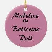 パーソナライズなくるみ割りのオーナメント-バレリーナの人形 セラミックオーナメント (裏面)