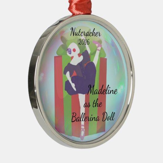 パーソナライズなくるみ割りのオーナメント-バレリーナの人形 メタルオーナメント (右)