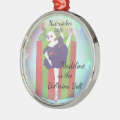 パーソナライズなくるみ割りのオーナメント-バレリーナの人形 メタルオーナメント (左)